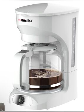 Mueller White Drip Coffee Maker – 12-Cup Programmable Coffee Brewer